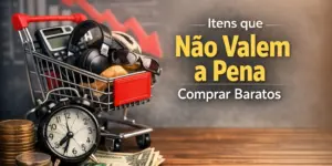 carrinho com itens e gráfico vermelho ao fundo sobre educação financeira para brasileiros