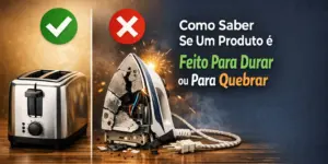Como identificar produtos duráveis e frágeis com imagem de torradeira e ferro quebrados